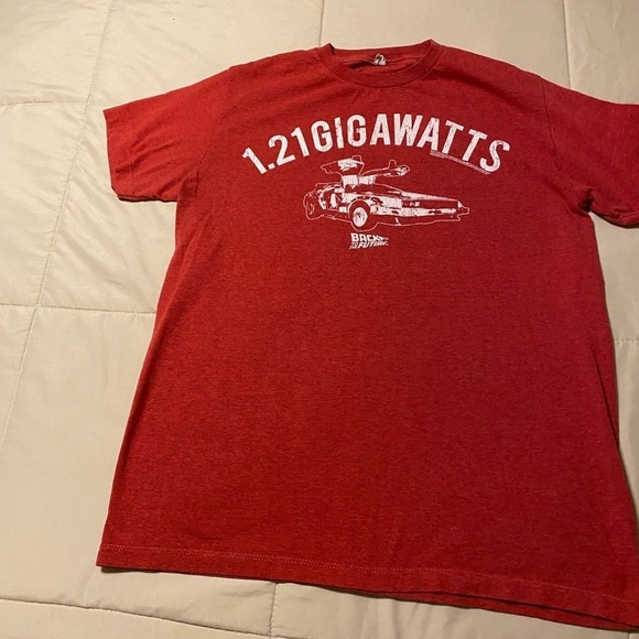 None Other - Red back to the future 1.21 Gigawatts graphic top shirt medium